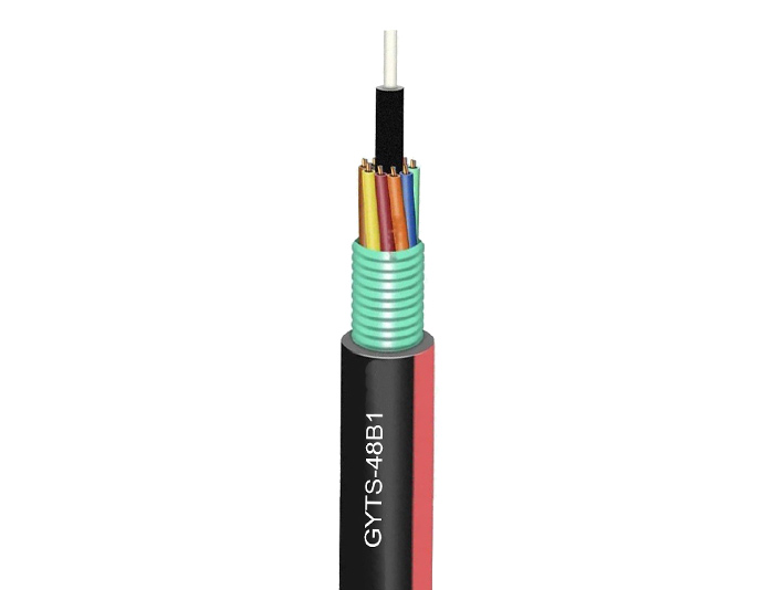 48 Cores Steel Tape Fiber Duct Cable With Color Stripe | GYTS