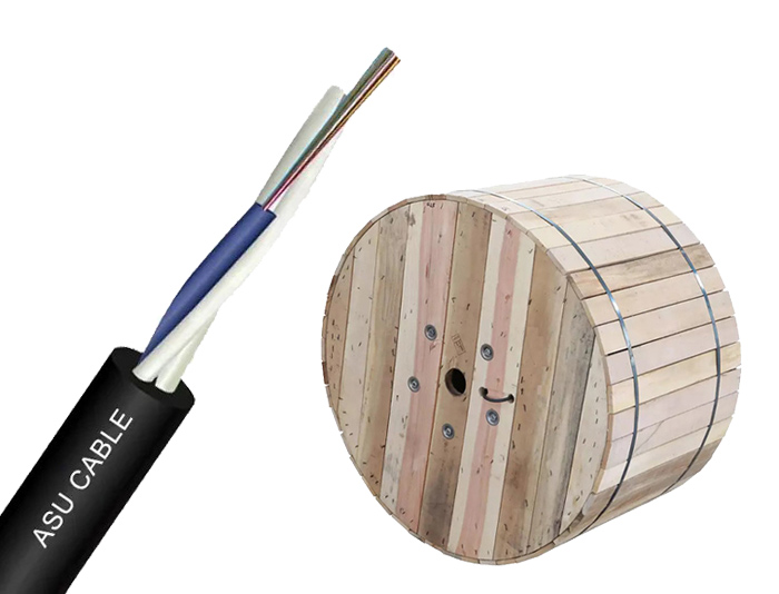 12 Core Mini ADSS 3 Stranded Fiber Optic Cable With Color Stripe